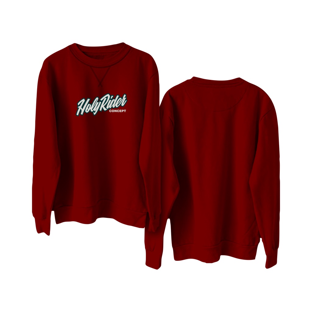 Crewneck sweatshirt sablon DTF || Holyrider Sweter Basic Concept size M - XXL ( Pria &amp; Wanita )