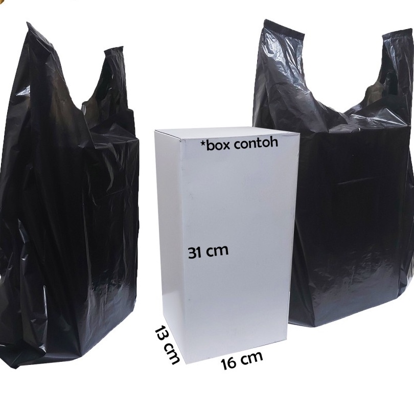 Kantong Kresek Kilat Hitam Putih Ukuran 35x50 isi 50 / Kantong Plastik Kresek 15cm / Kresek Kecil Hitam Murah