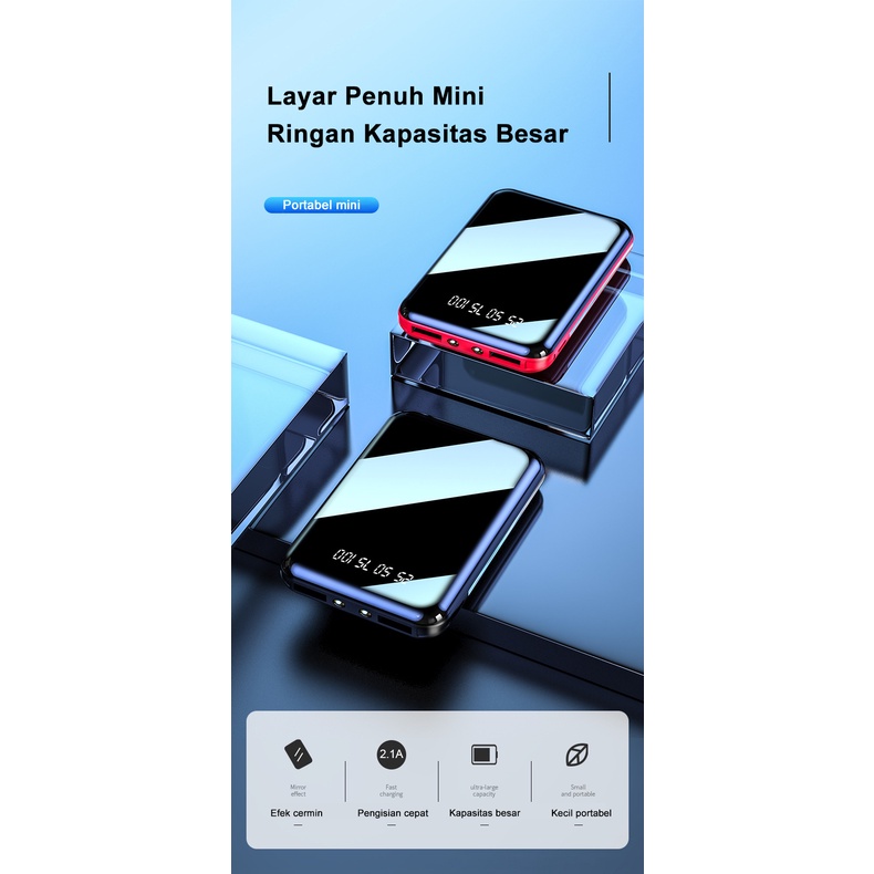 ITS Bank Power 20000mAh Mini Portabel Tampilan digital Quick Charge 3.0 2 Antarmuka USB Powerbank Murah Cahaya led Tipis ringan