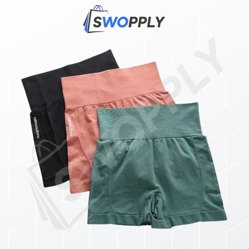 Swopply W220 Celana Pendek Olahraga Gym Yoga Celana Sport High Waist