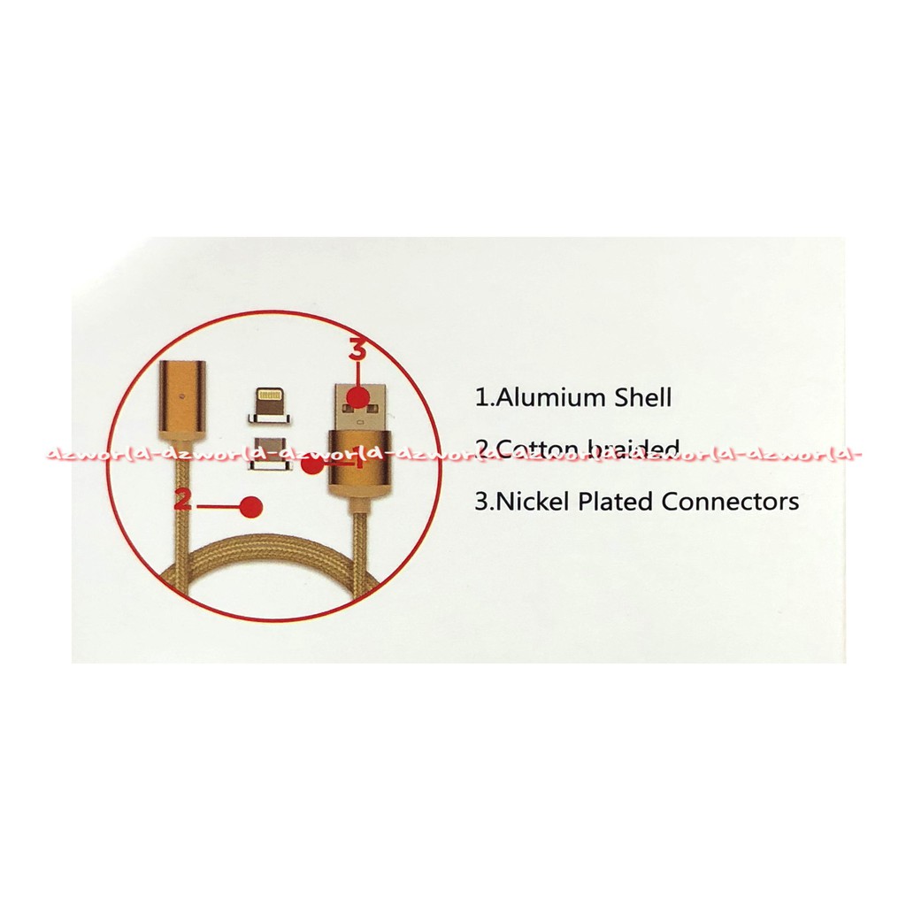 Moztec Cable Magnetic USB 2In1 1 Meter Kabel Data Magnet