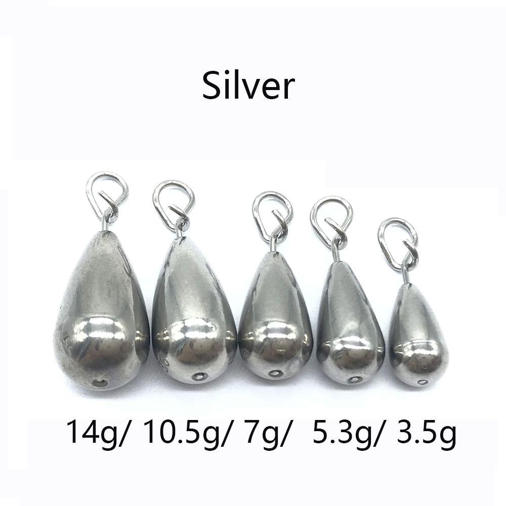 Chookyy Fishing Sinkers Tungsten 3.5 /5.3 /7 /10.5 /14g Water drop Tungsten Fastach Sinker Entertainment Konektor Kait Berat Tambahan