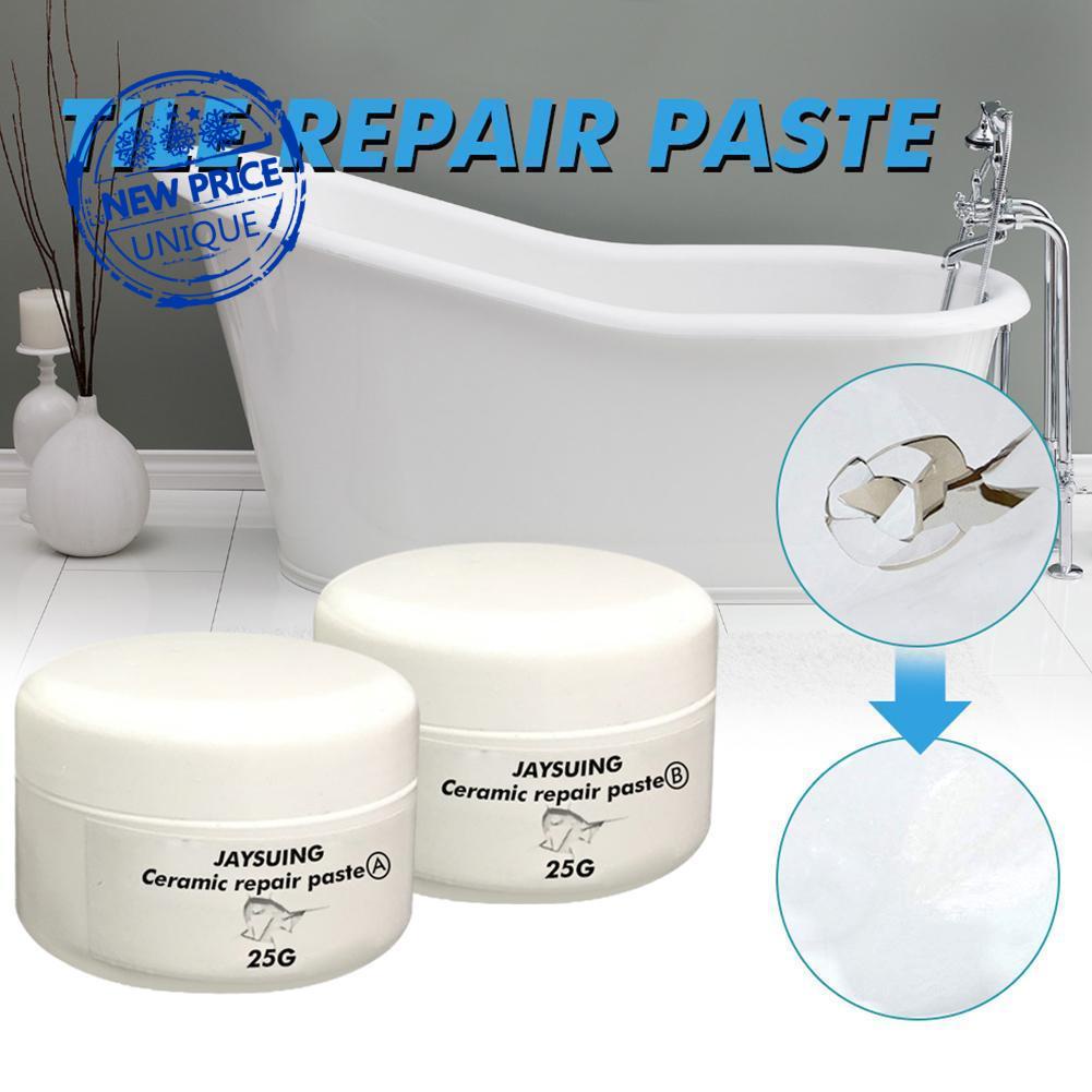 2pcs Set Tub Tile Repair Kit Porcelain Crack Chip Ceramic Cream Repairing Floor Paste R6z5 Shopee Indonesia