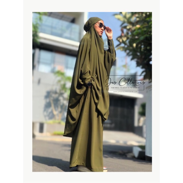 Set French Khimar Zipper +Skirt