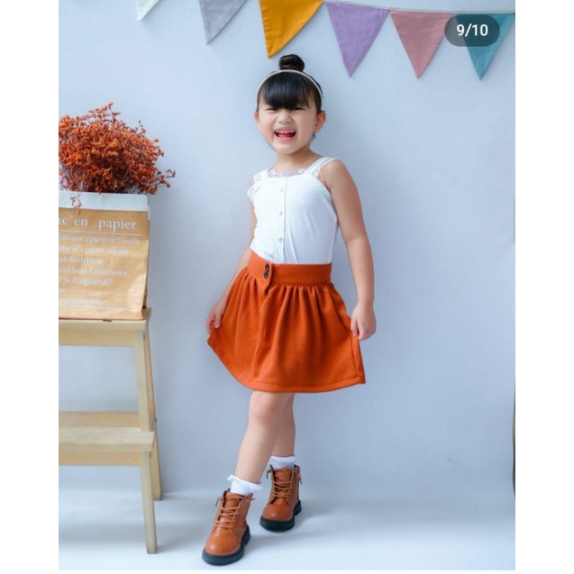 KALEA SKIRT 3-5 TAHUN ROK ANAK PEREMPUAN WAFFLE