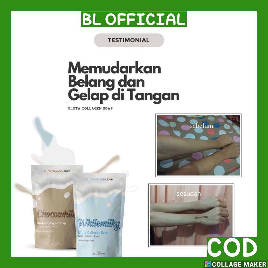 GLUTA COLLAGEN SOAP ORIGINAL BEAUTETOX CHOCOWHITE WHITEMILKY SABUN KOLAGEN COLAGEN