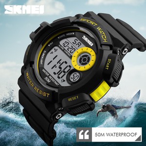 Jam Tangan  Digital SKMEI 1222 Yellow Water Resistant 50M
