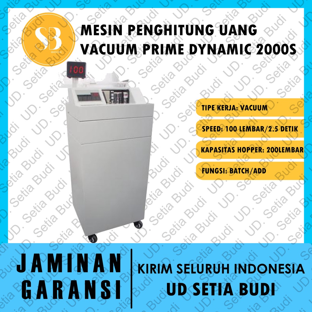 Mesin Penghitung Uang Vacuum PRIME DYNAMIC 2000S Asli dan Bergaransi