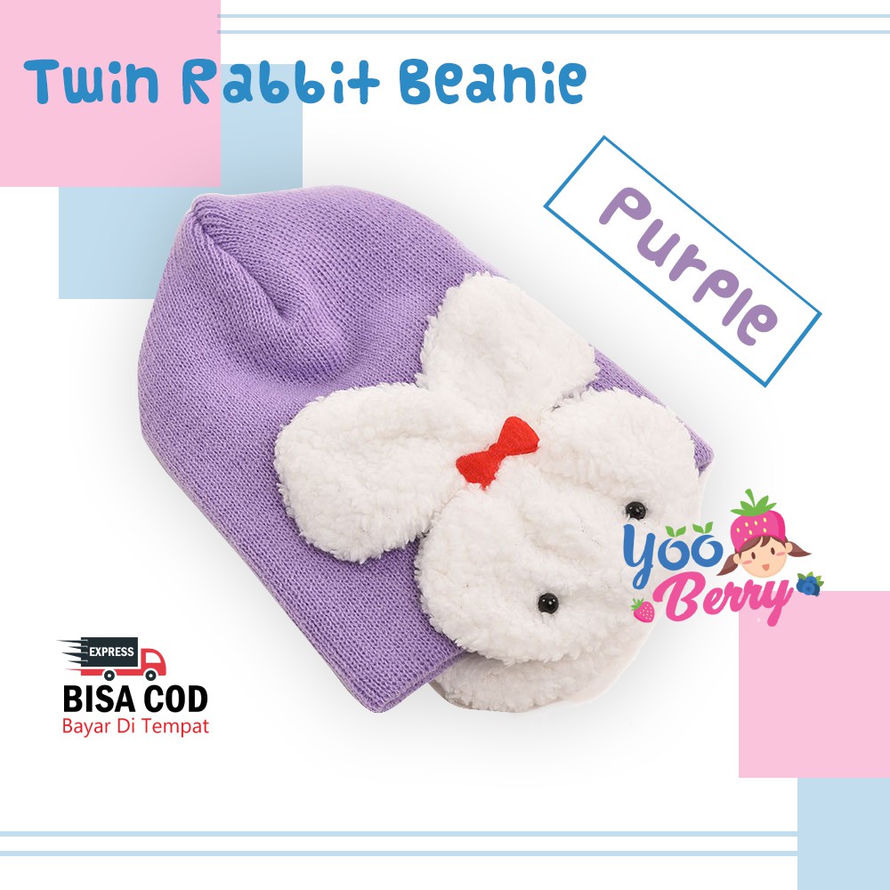 YooBerry Kupluk Bayi &amp; Anak Twin Rabbit Beanie Lucu Berry Mart