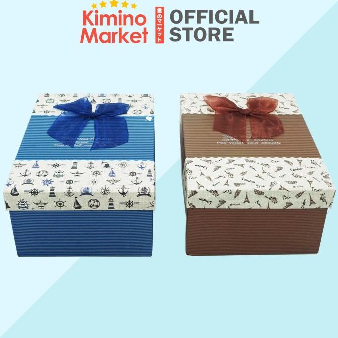 

Premium Product!!! Kotak Hadiah 3 In 1 Kotak Kado Packaging Gift Box Pita Biru Cokelat - Paling Diminati