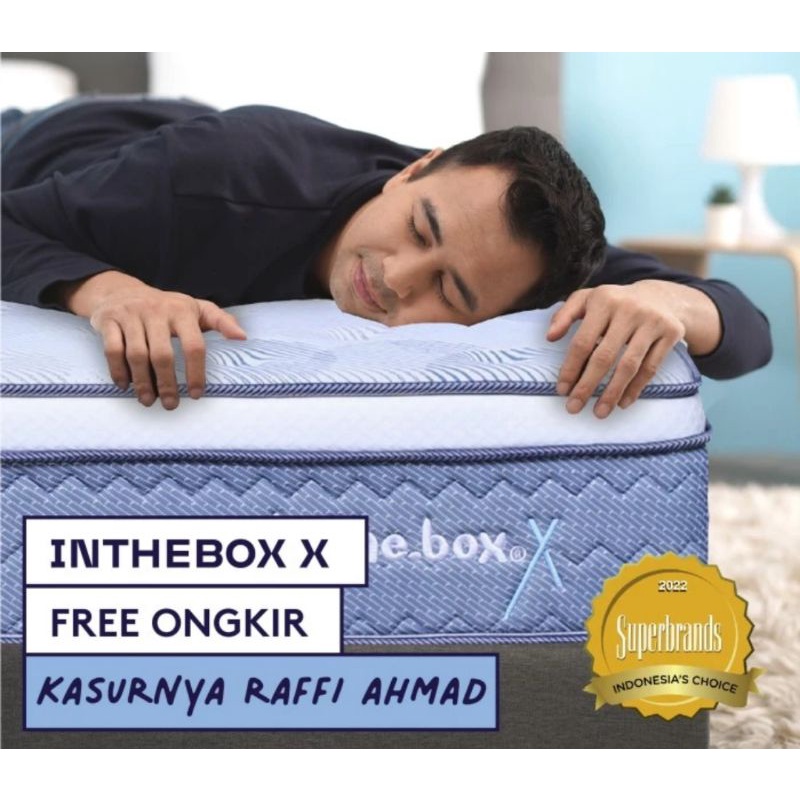 Spring Bed Inthebox X Size 160x200x27 (Queen) Free Bantal / Kasur Inthebox / In the box