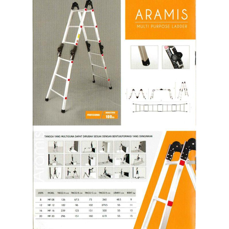 TANGGA ALUMUNIUM LIPAT FORTUNA ARAMIS MF16 (5m)