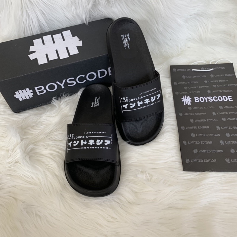 [BOYSCODE] Sendal Selop Distro Terbaru Kanji Indonesia TYPE 14 / Sendal Slide Pria / Sendal Flip Flop