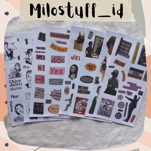 

[MILOSTUFF_ID] 1 Lembar Sticker Washi Retro Era Old Untuk Jurnal DIY Scrapbook--MS0297