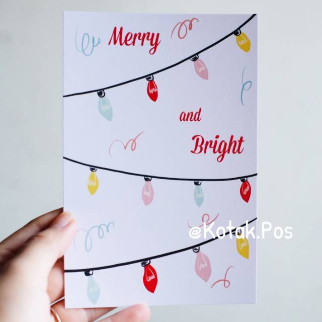 

MERRY AND BRIGHT CHRISTMAS NATAL KARTU POS POSTCARD SURAT FILATELI POSTCROSSING SWAP UCAPAN SNAIL