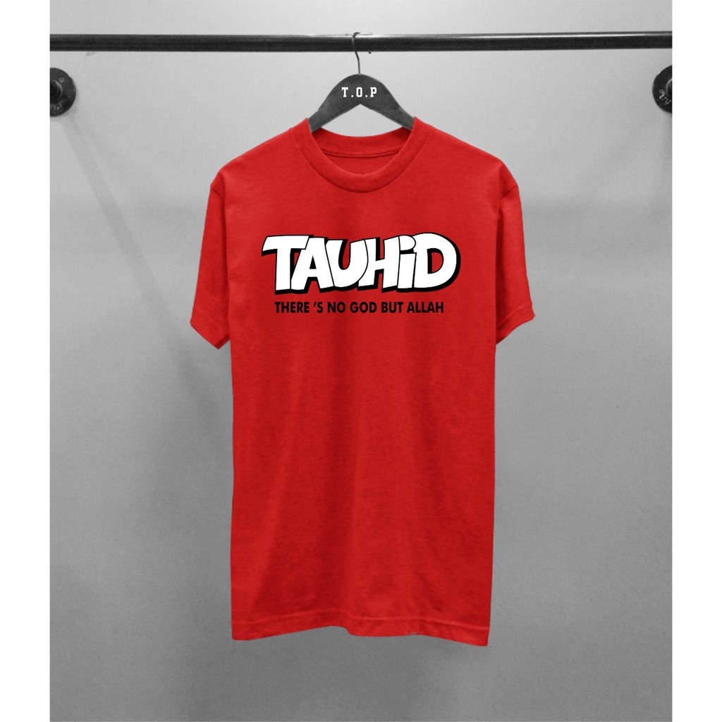 Kaos Dakwah Islami Ngaji yuk Tawheed Hijrah Muslim Distro Murah-Tauhid Red