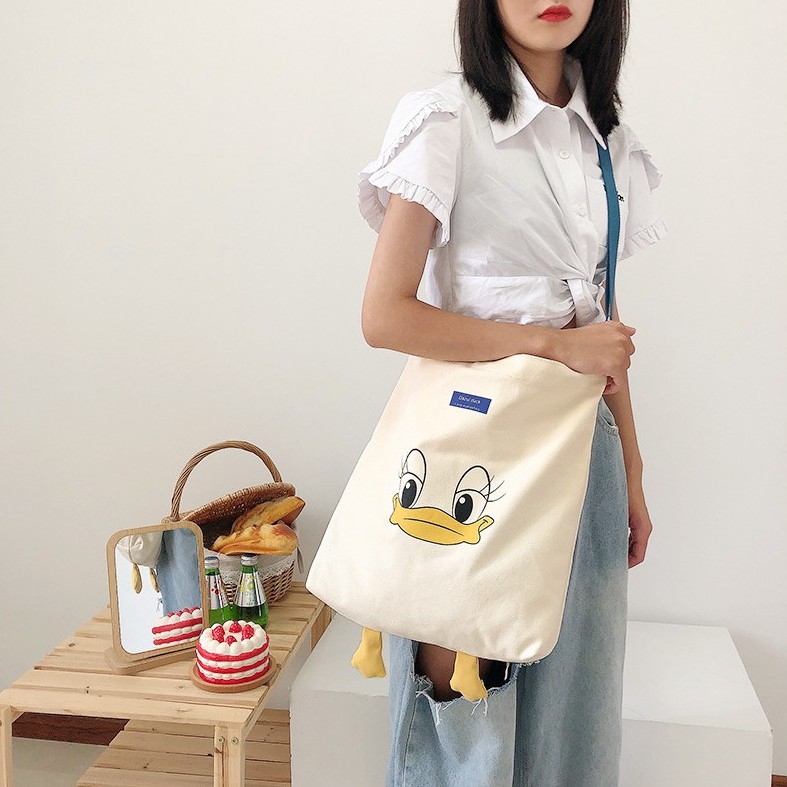 TC-39 tas kanvas canvas wanita import korea jepang tas selempang bebek