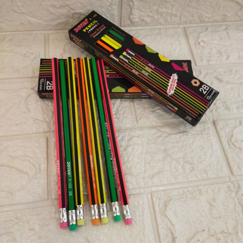 

PENSIL JOYKO 2B +PENGHAPUS P-103. 1 PAK ISI 12PCS