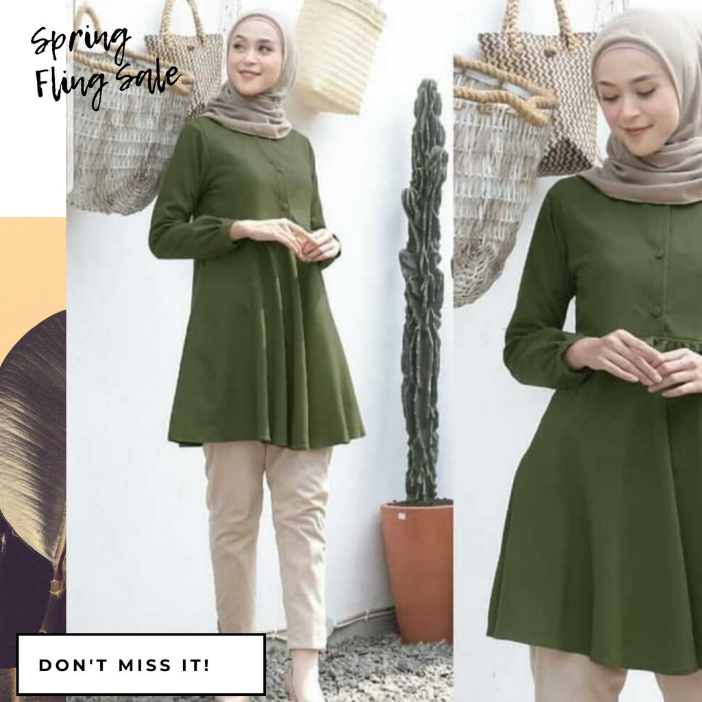 Baju Atasan Tunik Wanita Muslim Terbaru Berkualitas dan Murah RAFELIA