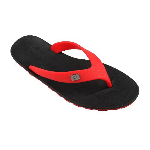 Ando Viral Terbaru 7 Warna Sandal Jepit Pria Sol Karet Anti Slip Ando Original-Hitam/Merah