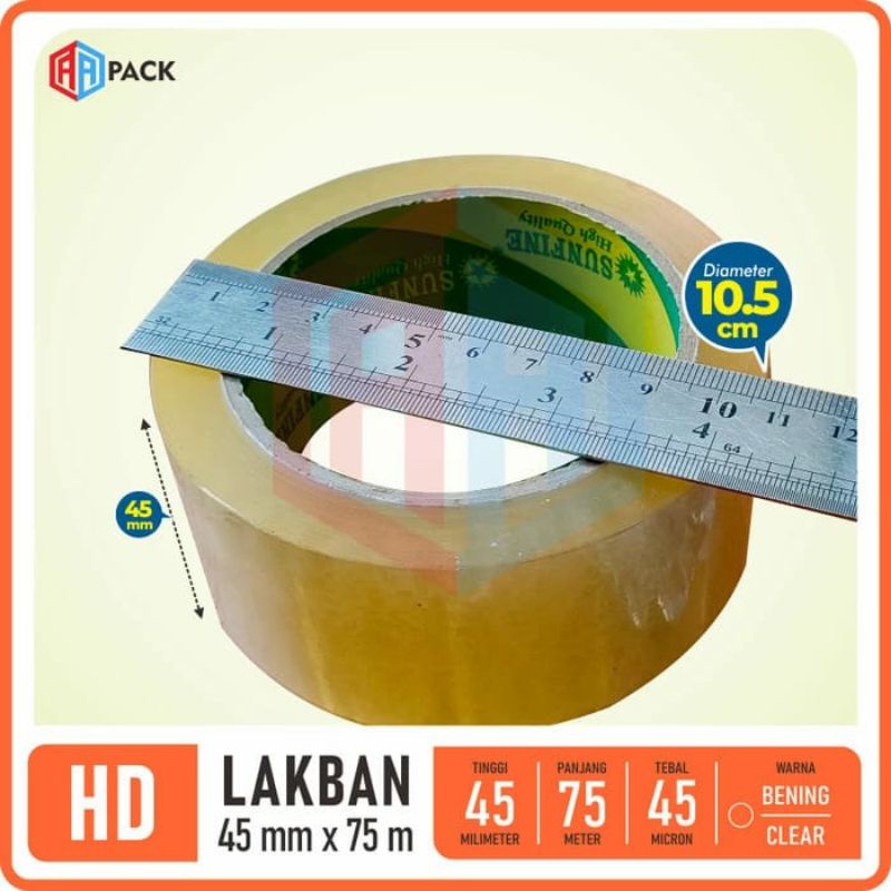 

LAKBAN MERK AA PACK COKLAT/ OPP TAPE 45mm-COKLATHD45