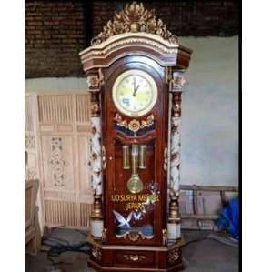 Jam bandul jam ukir lemari almari jam pojok loneng banh kayu jati ukur
