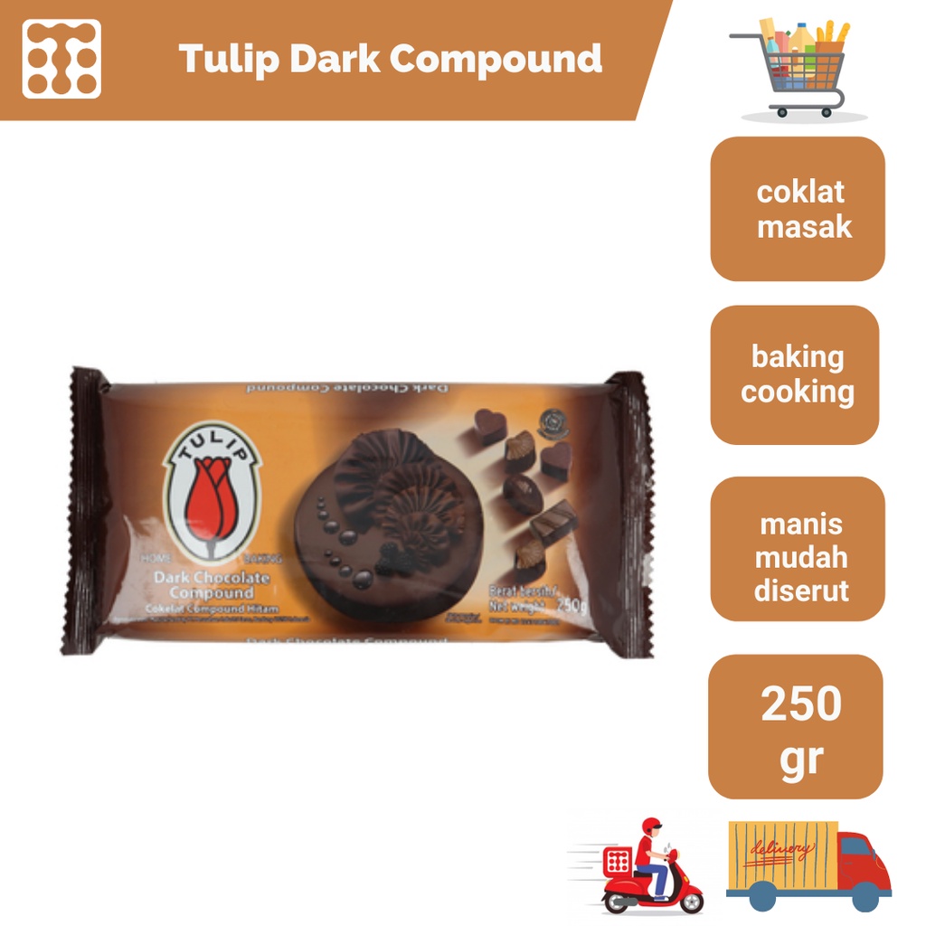 

Tulip Dark Compound 250 Gram / Coklat Compound