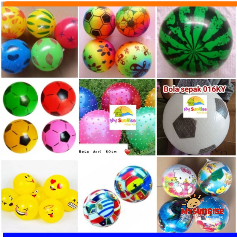 Bola Duri 30cm / Bola Karet Soccer / Bola Kaki / Bola Sepak / Rubber / Sepak Bola Anak
