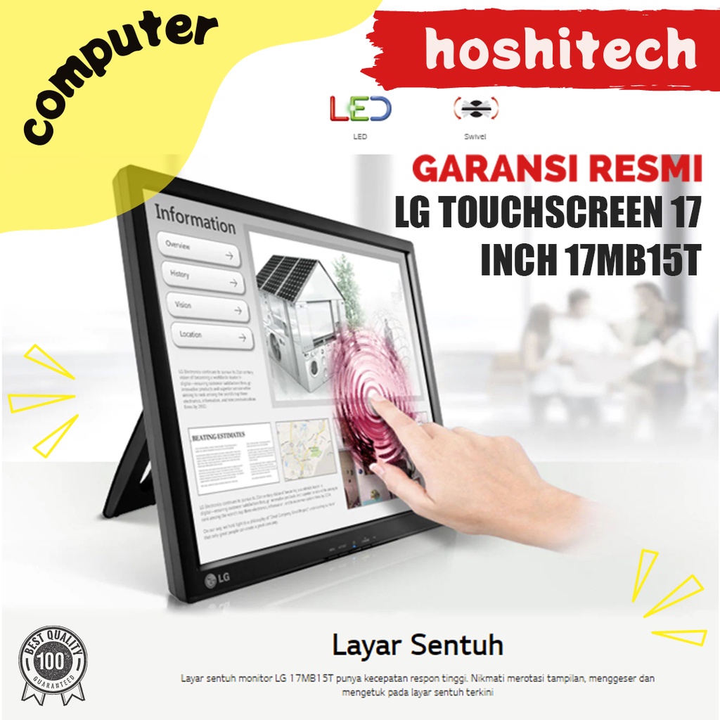 MONITOR LED 17&quot; LG 17MB15T-B TOUCHSCREEN 17 INCH GARANSI RESMI