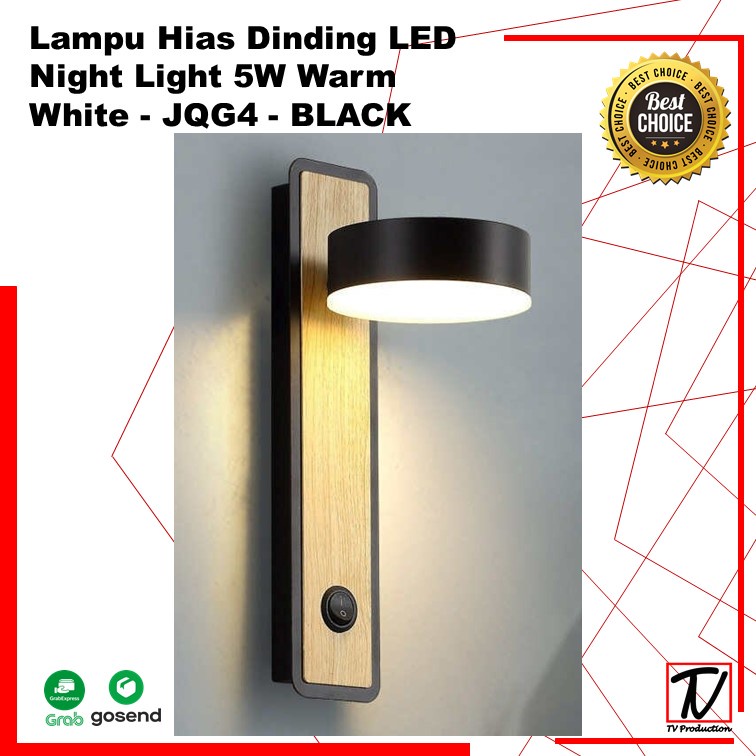 Lampu Dinding Hias Minimalis LED Night Light 5W Warm White - 6715 - Black