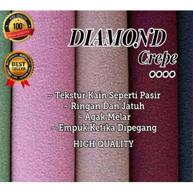 Jilbab Pashmina Sabyan Kerudung Pasmina Diamond Crepe Pinggir NECI BISA COD