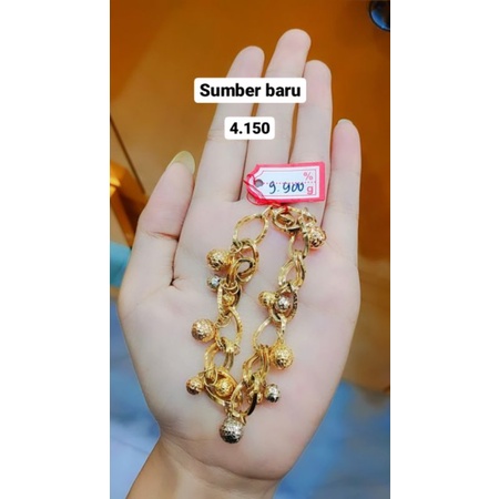 GELANG BOLA EMAS ASLI KADAR 8K 375%