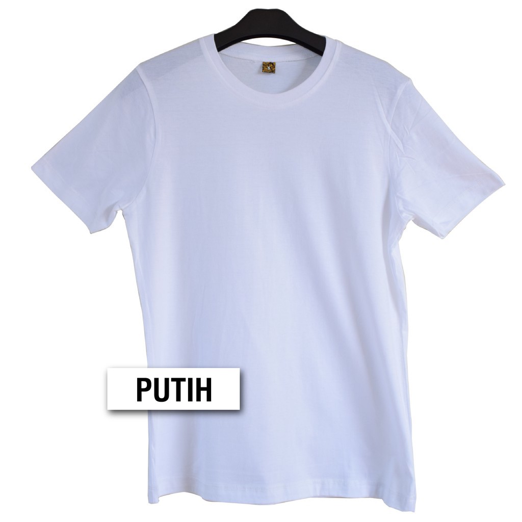 Kaos Polos Distro Pria Wanita Cotton Combed 30s Lengan Pendek / Baju Polos Cowok Cewek Putih