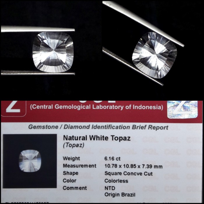 Batu Permata Natural White Topaz Colorless