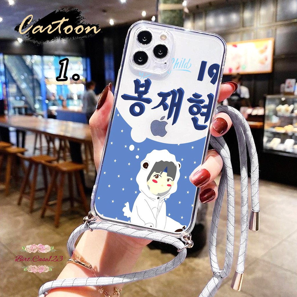 Softcase Slingcase Lanyard Bening CARTOON Realme C1 C2 C3 3 5 5i 5s 6 7 Narzo 20 Pro BC4375