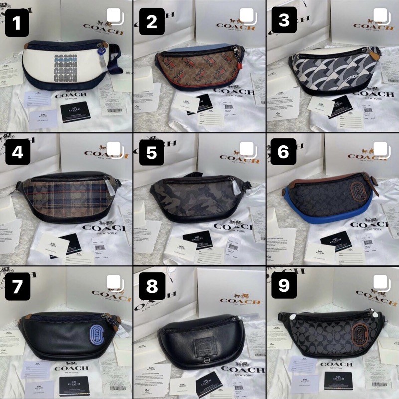 WAISTBAG COACH 40++ MOTIF ORIGINAL FACTORY OUTLET / TAS PINGGANG PRIA ORIGINAL / TAS COACH / WAISTBA