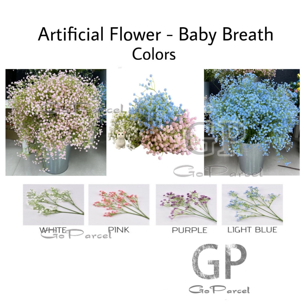 ARTIFICIAL FLOWER - BABY BREATH COLORS - BUNGA PLASTIK DEKORASI RUMAH HIASAN BUKET BUNGA