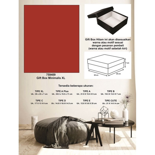 

Kotak kado/Kotak Hadiah/Box Minimalis XL-Spectra Red-A