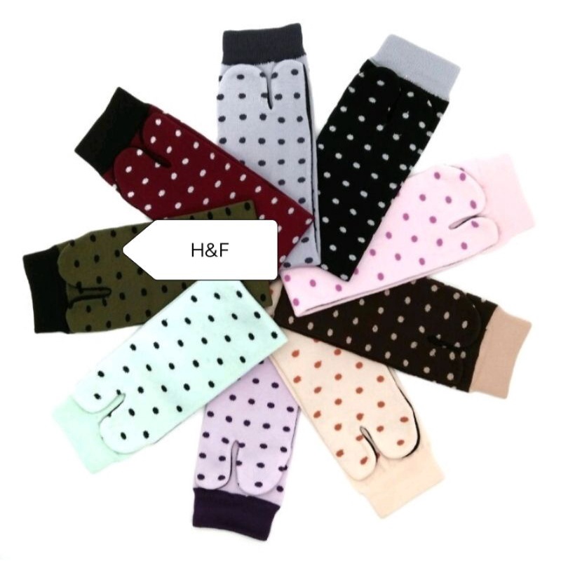 grosir!!! ( 1 lusin ) kaos kaki jempol motif polkadot wanita muslimah bahan nilon super GREES lembut dan berkualitas terjamin bgus