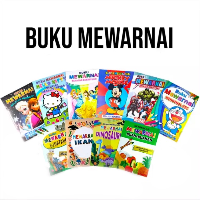 

BUKU MEWARNAI FOLIO / COLORING BOOK / BUKU BELAJAR HURUF ANGKA