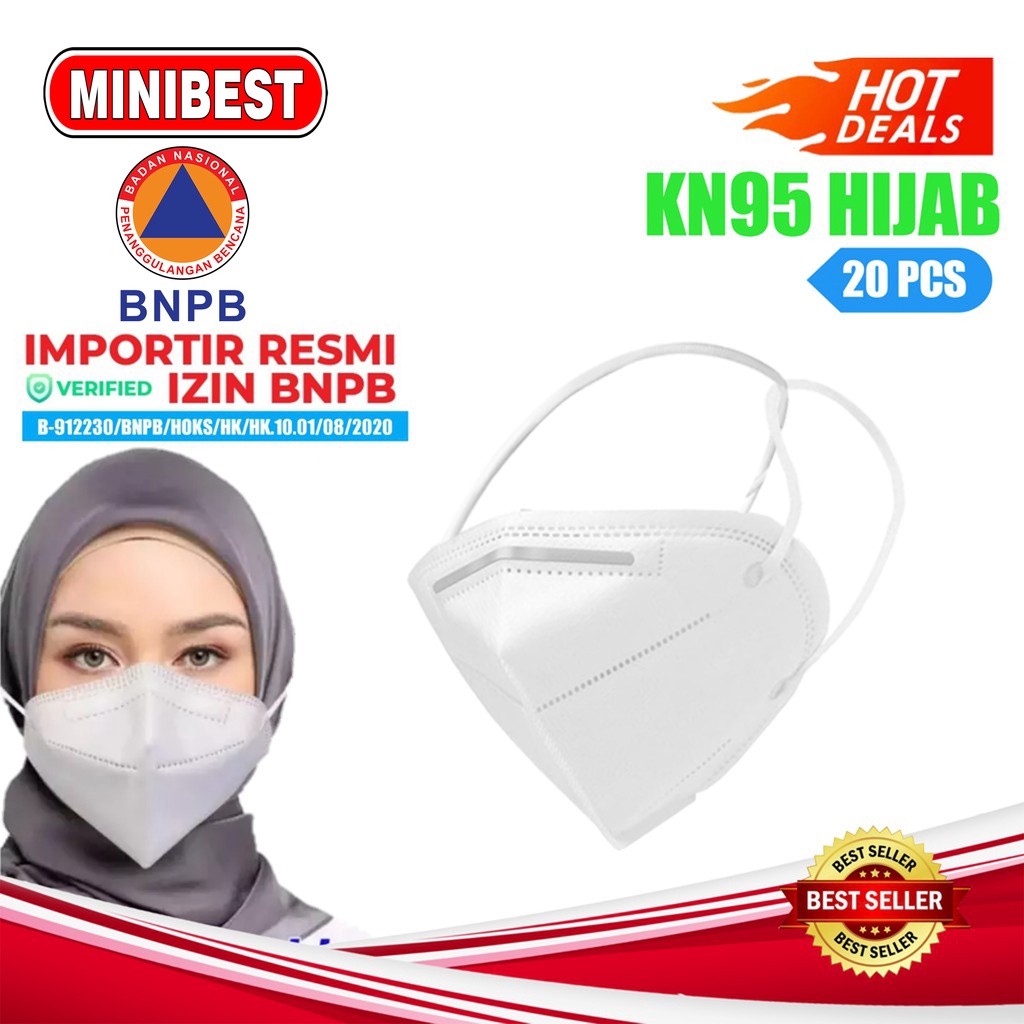 Mask KN95 Hijab isi 50pcs / Masker KN95 Dewasa/Masker Hijab /KN95 Headloop