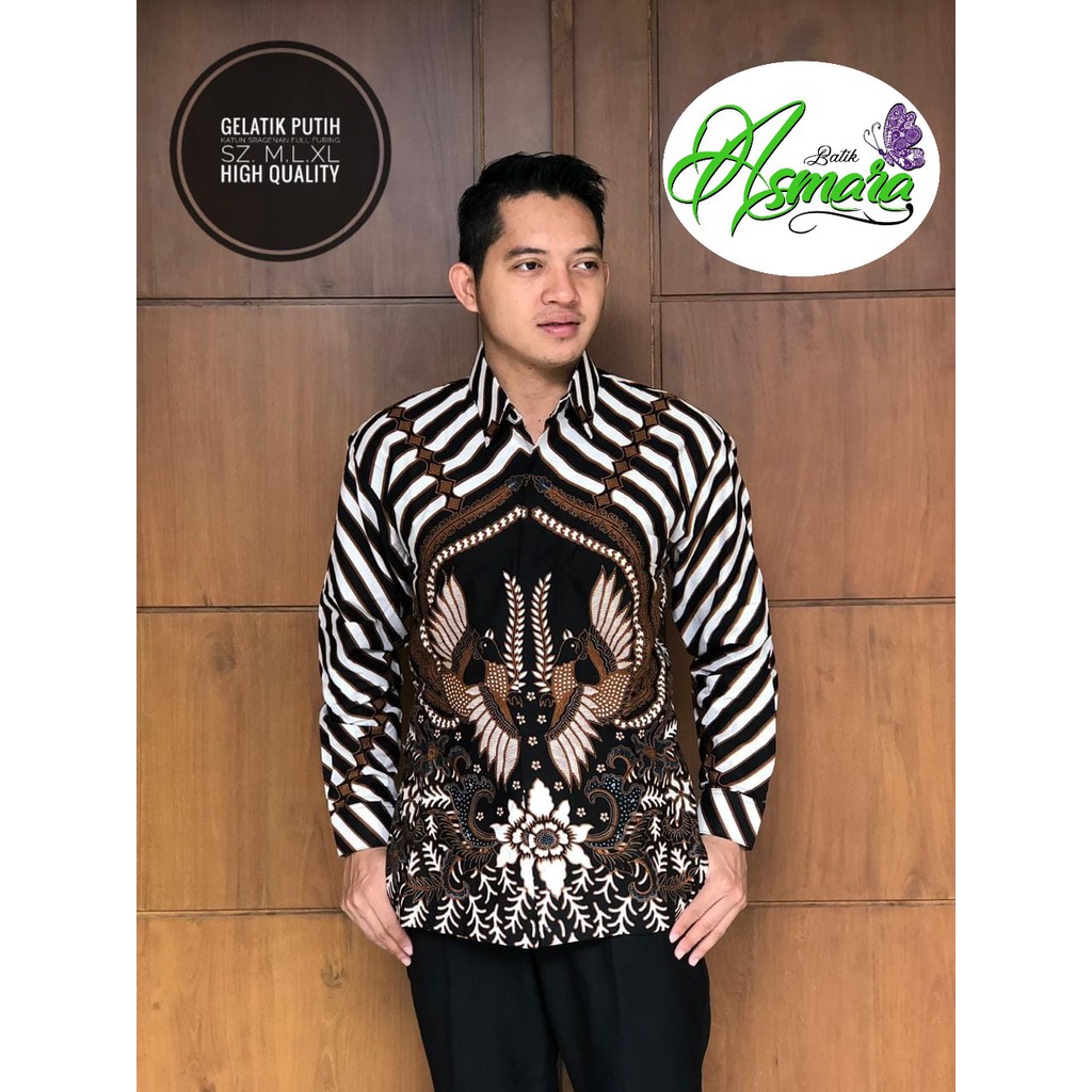 Kemeja Batik Gelatik Putih