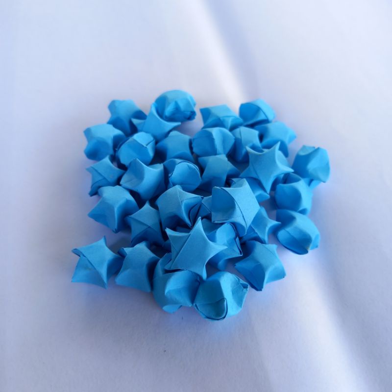 

origami Bintang - lucky star- kertas lipat bintang isi 100 biji warna BIRU