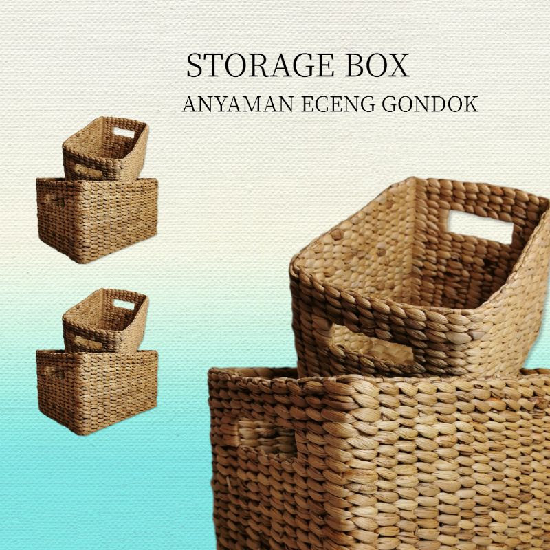 Storage Box Eceng Gondok Kotak Serbaguna Box Penyimpanan