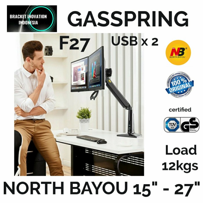 BRACKET MONITOR Dual Screen 15 - 27 Inch North Bayou NB F27 Ori