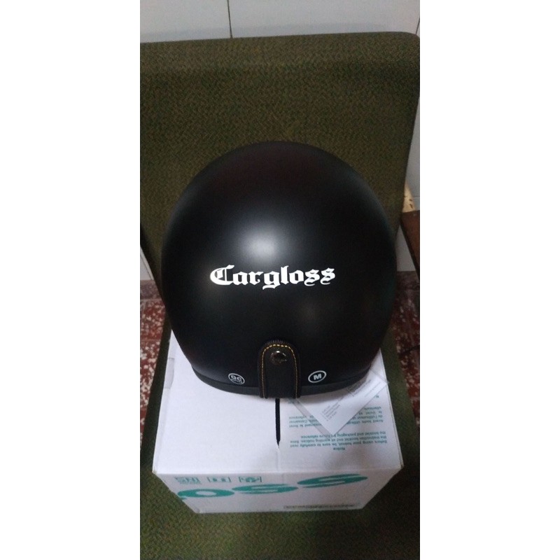 helm Cargloss hitam doff + kaca injak