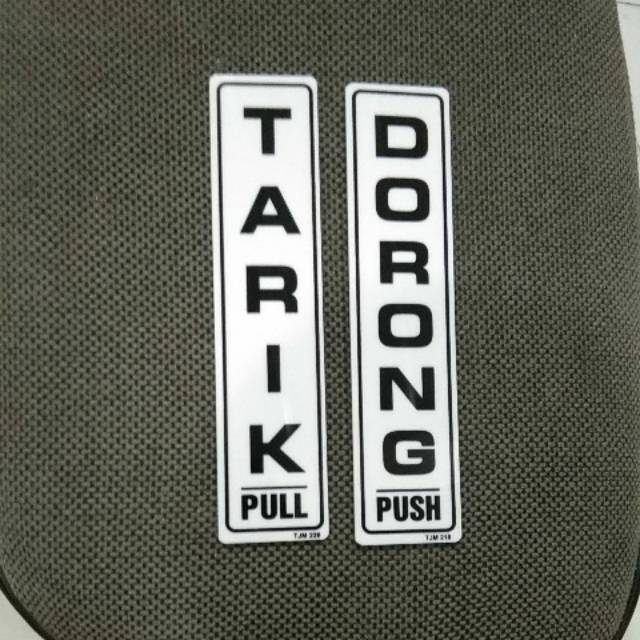 PVC sign label tarik dorong