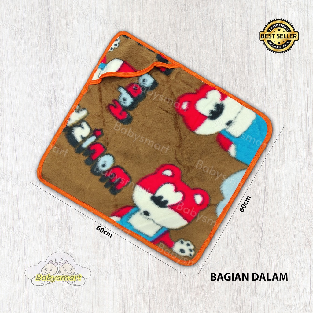 Babysmart - Selimut Bayi Bulu/Bludru MORISKA/ Selimut Topi/Double Flace/Perlengkapan Bayi Baru Lahir