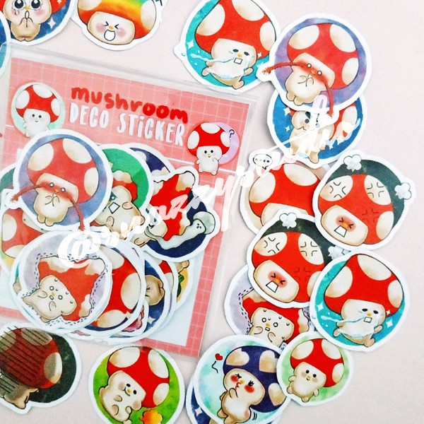 

Decorative Sticker Jamur - Bullet Journal Sticker Mushroom - Stiker Jurnal