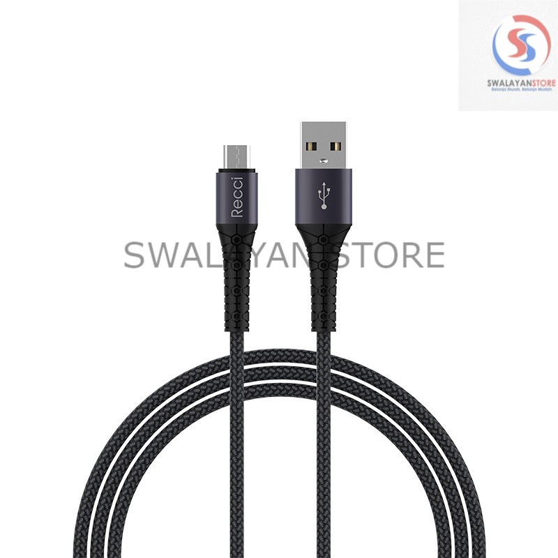 Charger Kabel 2.4A Charger Micro / Type-C Fast Charging RTC-N12M/C Hitam 100CM RECCI